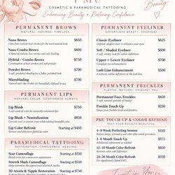 Pretty Chic - Our service menu