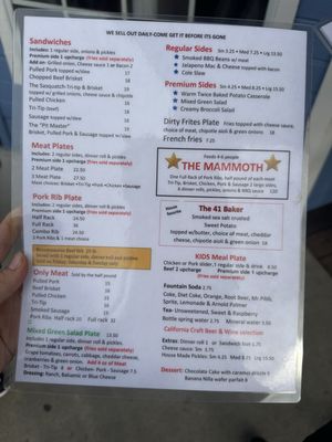 Menu photo 4 Smokehouse 41 Oakhurst, CA