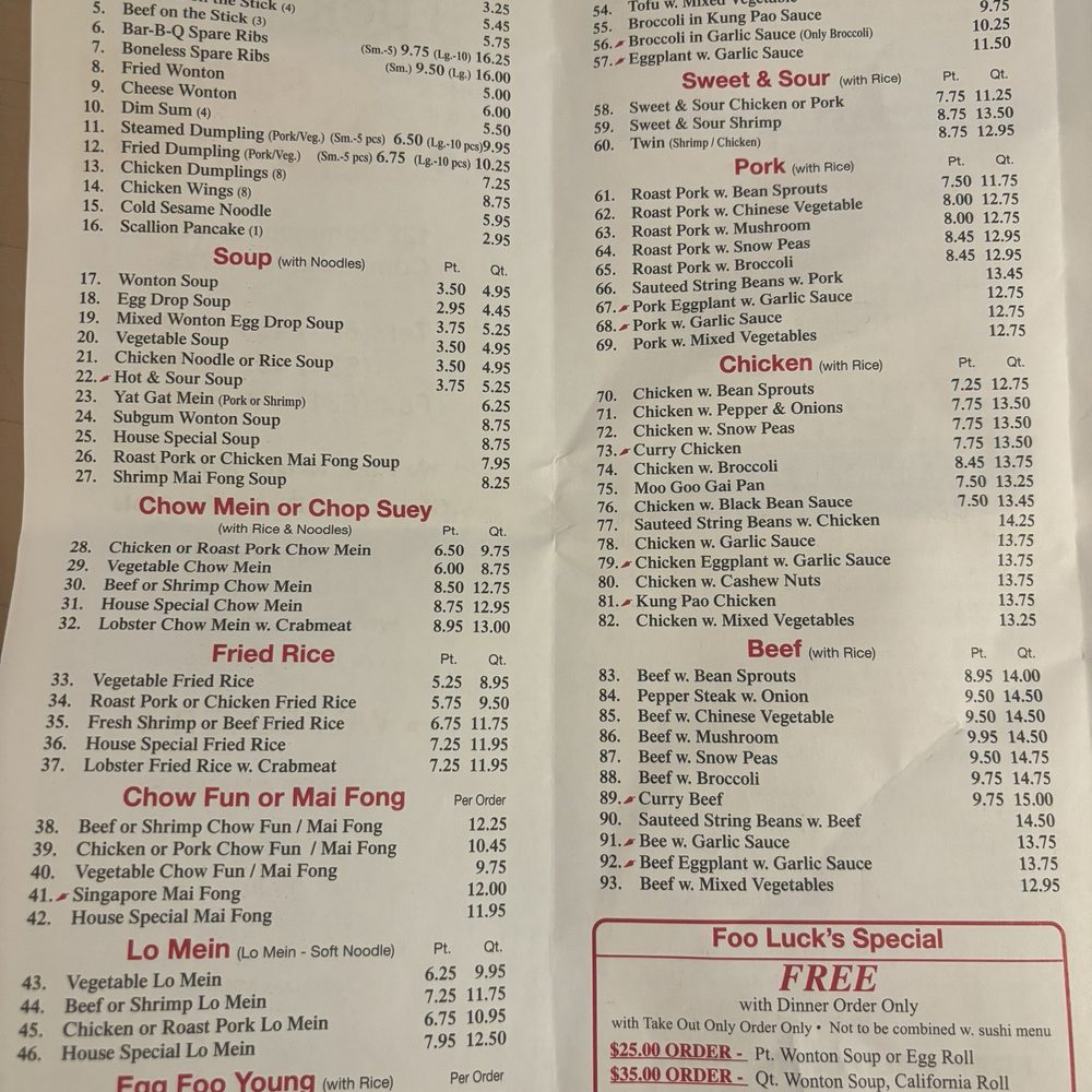 Foo Luck - chinese menu - Chinese Near Me - Commack, New York Foo Luck - chinese menu - Chinese Near Me - Commack, New York