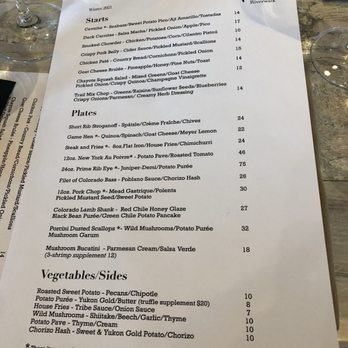 Tribe at Riverwalk - Menu - New American Near Me - Castle Rock, Colorado