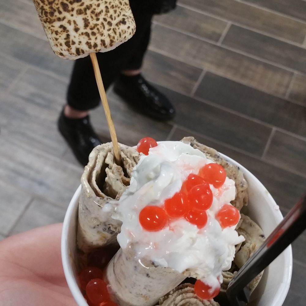 Icy Point - rolled ice cream with custom toppings-included in set price - Ice Cream & Frozen Yogurt Near Me - Clifton Park, New York Icy Point - rolled ice cream with custom toppings-included in set price - Ice Cream & Frozen Yogurt Near Me - Clifton Park, New York