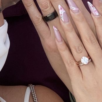 The Nail Nest - Gel X stiletto with free handed paint designs - Nail Salons Near Me - Orange, California