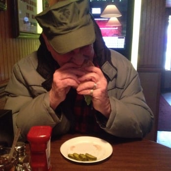 Pat's Bar - My father, Herb Ray enjoying his very 1st Pat's burger. As I said, "he was being de-virginized with a Pat's burger" lol! - Bars Near Me - Hawley, Pennsylvania