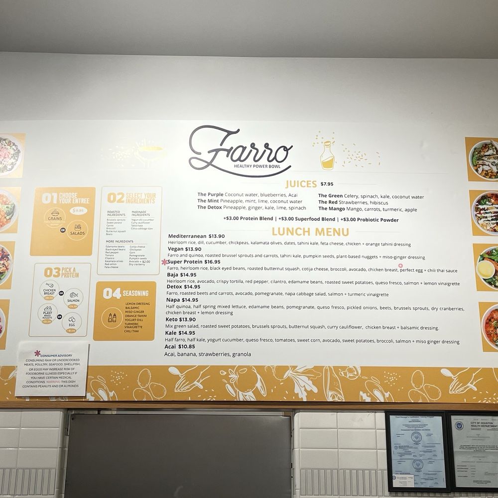 Farro - Menu - Vegan Near Me - Houston, Texas