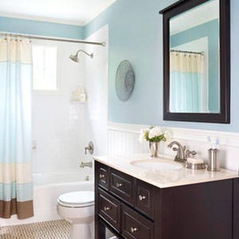Jerry Lithwin Construction - a bathroom with blue walls - General Contractors Near Me Jerry Lithwin Construction - a bathroom with blue walls - General Contractors Near Me