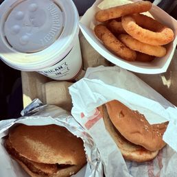 Chocolate shake, L Onion Rings, Hamburger, Fish Filet Chocolate shake, L Onion Rings, Hamburger, Fish Filet