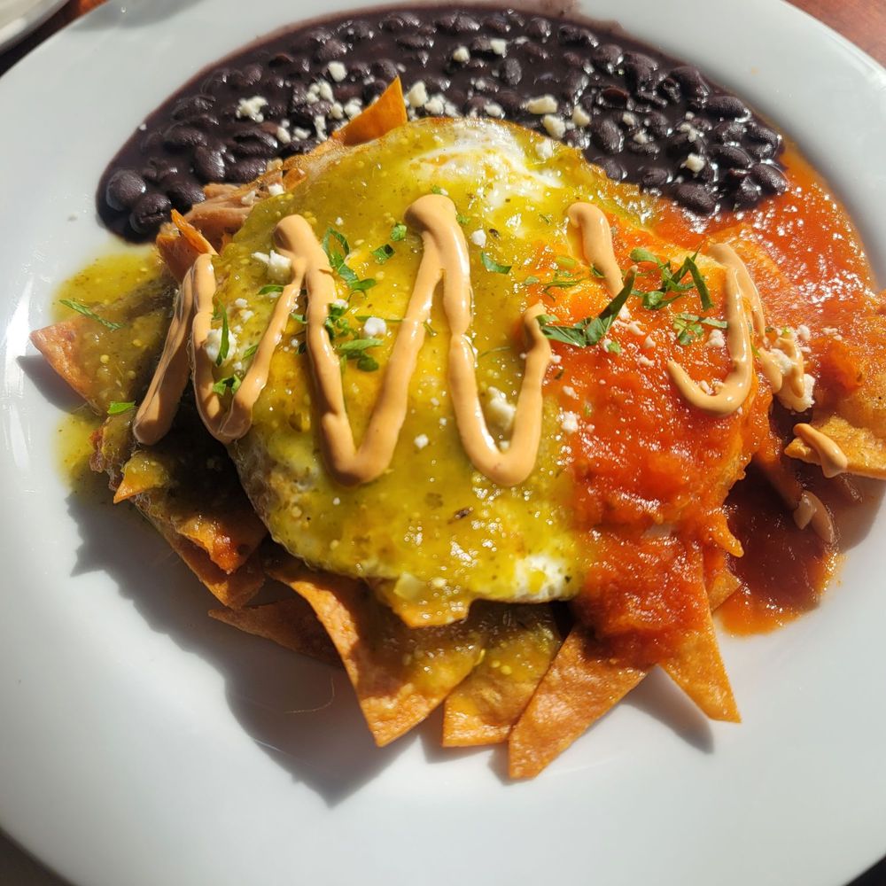 MayaFlor - Chilaquiles half/half green and red salsa - Breakfast & Brunch Near Me - San Francisco, California MayaFlor - Chilaquiles half/half green and red salsa - Breakfast & Brunch Near Me - San Francisco, California