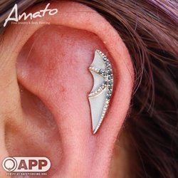 AMATO Fine Jewelry & Body Piercing - Bvla bat wing in a fresh helix piercing