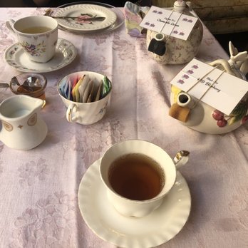 Enchanted Rose Tea Parlour - nice labels on the teapots - Coffee & Tea Near Me - San Dimas, California Enchanted Rose Tea Parlour - nice labels on the teapots - Coffee & Tea Near Me - San Dimas, California