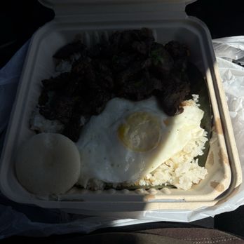 Lola Betty's Kitchen - Topsilog Tapsilog Plate Marinated beef Garlic rice  Fried egg Rice cake - Food Trucks Near Me - Camarillo, California