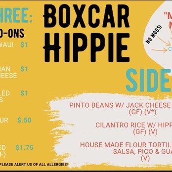 Boxcar Hippie - the menu for the boxcar hippie - Mexican Near Me - Rochester, Minnesota Boxcar Hippie - the menu for the boxcar hippie - Mexican Near Me - Rochester, Minnesota