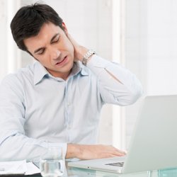 Elementary Health - Man with neck pain and Trapped Nerve, needs Osteopathic Treatment by an osteopath in Cambridge.