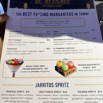 The Mexicano - Drink menu- watermelon sugar is good - Mexican Near Me - Phoenix, Arizona