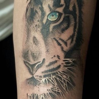 Inkfinity Tattoos - Black and gray realism tiger in desert tattoo. - Tattoo Near Me - Boca Raton, Florida
