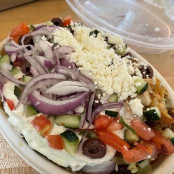 Greek Eats - Greek salad bowl with taziki - Greek Near Me - Brick, New Jersey