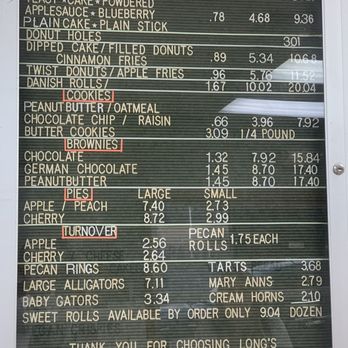 Long's Bakery - This menu was taken on 9/26/2021 - Donuts Near Me - Indianapolis, Indiana Long's Bakery - This menu was taken on 9/26/2021 - Donuts Near Me - Indianapolis, Indiana