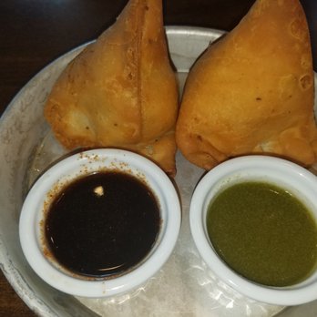 Curry Up Now - 2 count samosas and dipping sauces - Indian Near Me - Decatur, Georgia Curry Up Now - 2 count samosas and dipping sauces - Indian Near Me - Decatur, Georgia