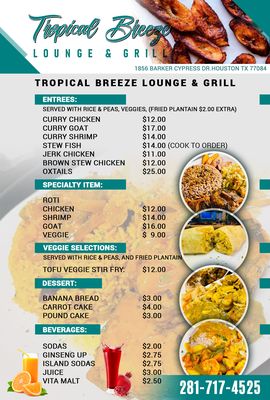 Menu photo 2 Tropical Breeze Lounge & Grill Houston, TX