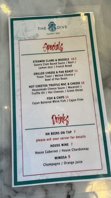 Menu photo 5 The Dive Oyster Bar San Jose, CA Menu photo 5 The Dive Oyster Bar San Jose, CA