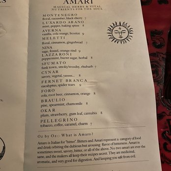Oz by Oz - Drink menu - Cocktail Bars Near Me - Madison, Wisconsin