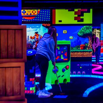 ADK Karting - Our glow-in-the-dark tribute to classic 1980s arcade games is popular with mini-golfers of all ages. - Go Karts Near Me - Queensbury, New York