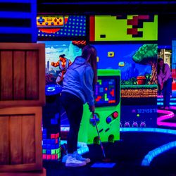 ADK Karting - Our glow-in-the-dark tribute to classic 1980s arcade games is popular with mini-golfers of all ages.