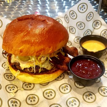 BurgerBarr - Wagyu with all the fixins & added bacon & onions! - American Near Me - Sewell, New Jersey