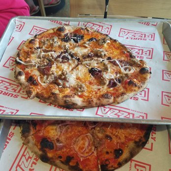 Surly Brewing - Spicoli on top. Amazing!!! Kevin on bottom with sausage and onion. - Breweries Near Me - Minneapolis, Minnesota Surly Brewing - Spicoli on top. Amazing!!! Kevin on bottom with sausage and onion. - Breweries Near Me - Minneapolis, Minnesota
