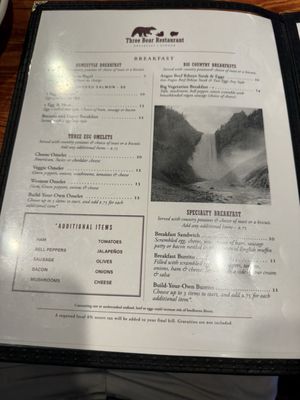 Menu photo 2 Three Bear Restaurant West Yellowstone, MT