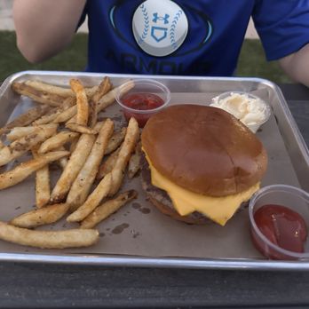Camp Briteside - Thick Juicy flavorful Burger n crispy fries :) - Brewpubs Near Me - Georgetown, Texas
