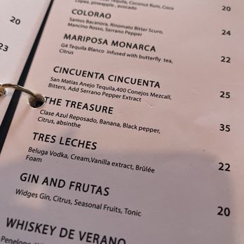 Ceiba - Cocktail menu - Mexican Near Me - Orlando, Florida