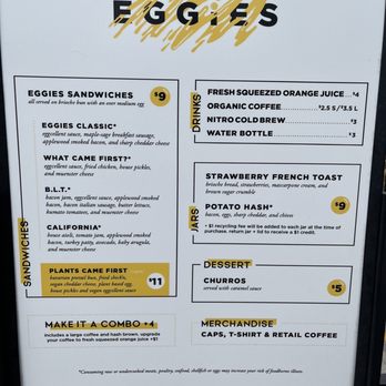 Eggies - Menu - Coffee & Tea Near Me - San Diego, California Eggies - Menu - Coffee & Tea Near Me - San Diego, California