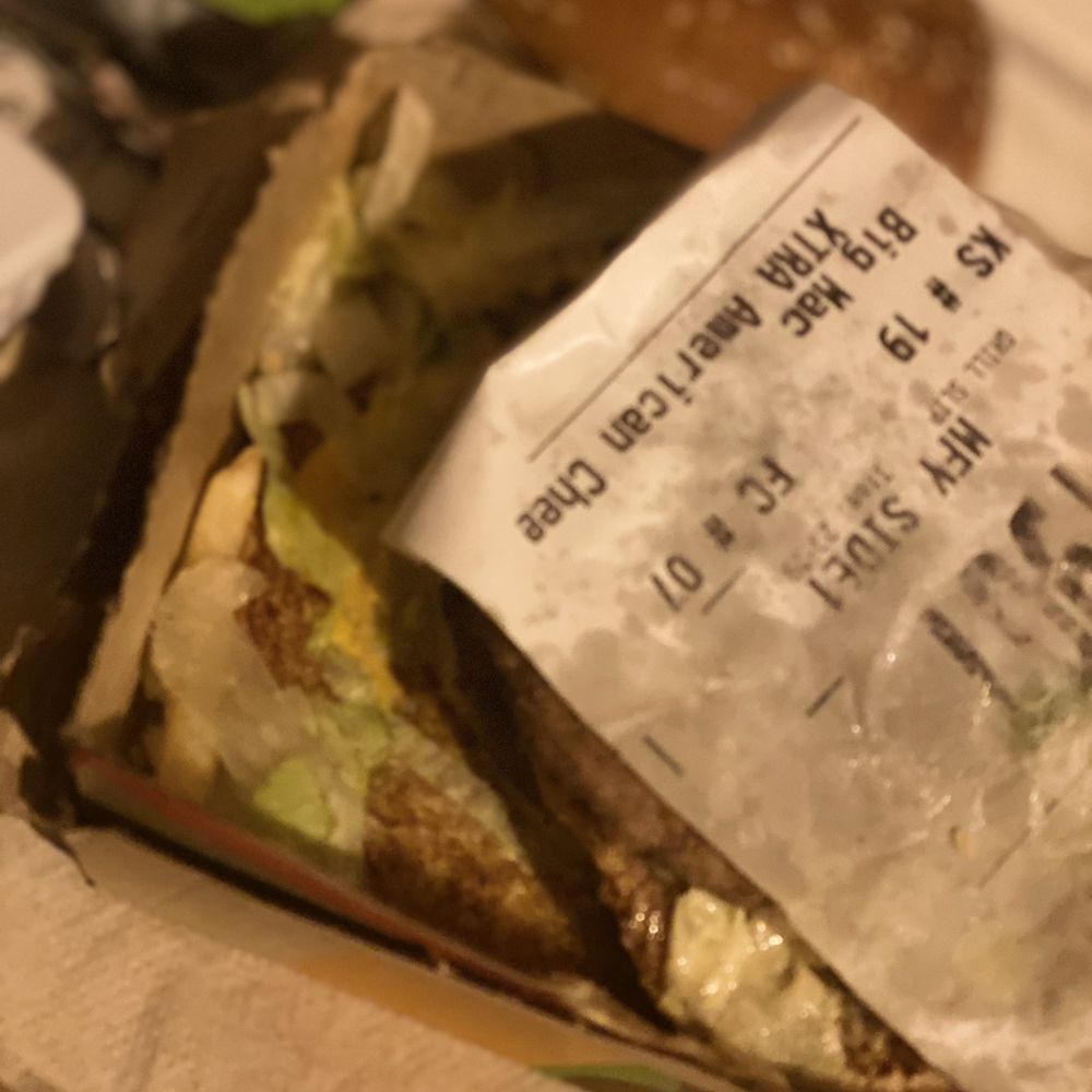 Big Mac slimy sauce slapped burger