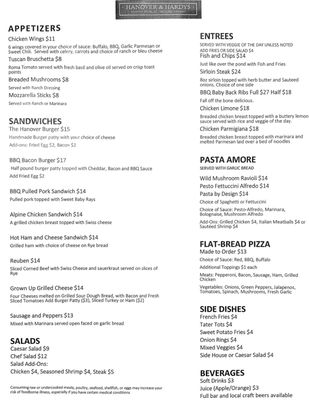 Menu photo 3 Hanover & Hardy's Public House Bolingbrook, IL