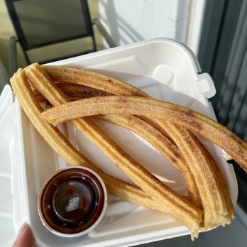 San Gines Beach - Churros with chocolate sauce! - Coffee Roasteries Near Me - Miami Beach, Florida