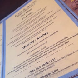 Byrne & Woods Restaurant - Menu