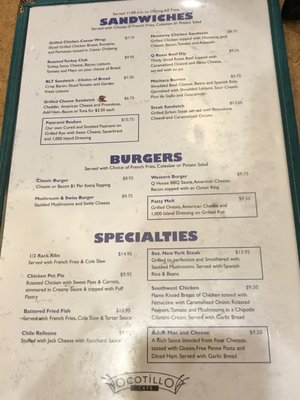 Menu photo 1 Ocotillo Buffet - Quechan Casino Resort Winterhaven, CA