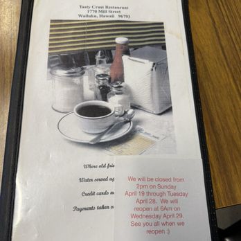 Tasty Crust Restaurant - Menu 2026 - Breakfast & Brunch Near Me - Wailuku, Hawaii
