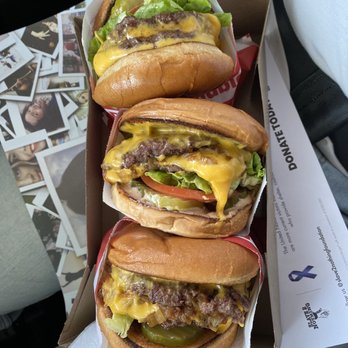 In-N-Out Burger - Double double with cheese, lettuce, tomato, pickle, grilled onions and special sauce. - Burgers Near Me - Poway, California
