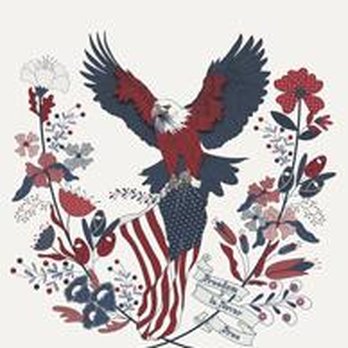 Bakery Fabrics - American Gatherings Eagle Panel - Fabric Stores Near Me - Belle Fourche, South Dakota