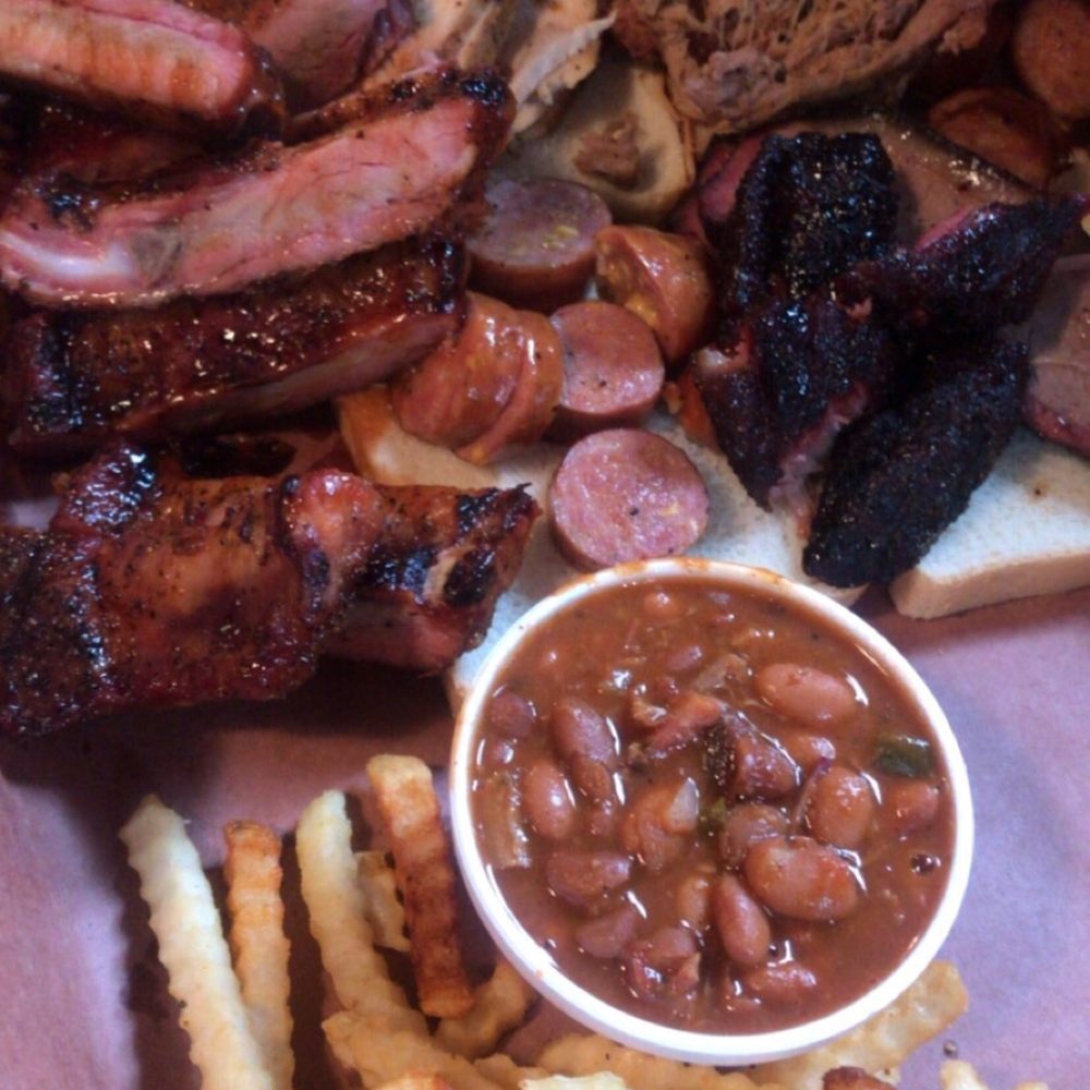 Lil' Mikes Smokin' BBQ - Sampler plate feeds 4 - Barbeque Near Me - Rigby, Idaho Lil' Mikes Smokin' BBQ - Sampler plate feeds 4 - Barbeque Near Me - Rigby, Idaho