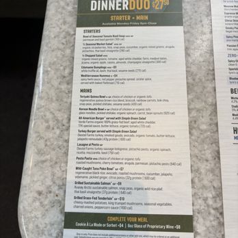 True Food Kitchen - Dinner duo menu - New American Near Me - Newport, California True Food Kitchen - Dinner duo menu - New American Near Me - Newport, California