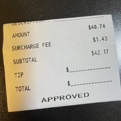La Villa Sports Bar & Grille - Adding surcharge fee