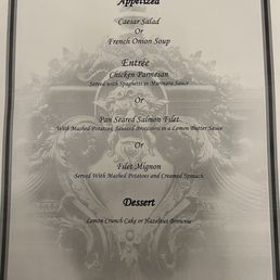 Special menu for our group/large party