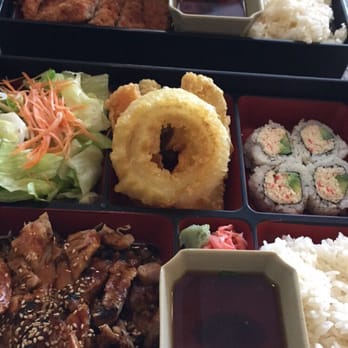 Sushi Cuisine - Chicken teriyaki bento box (front) & chicken katsu bento box (back) $7.95 each during lunch! - Sushi Bars Near Me - Merced, California
