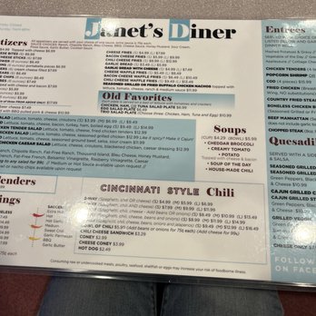 Janet's Diner - Menu - Diners Near Me - Dillsboro, Indiana Janet's Diner - Menu - Diners Near Me - Dillsboro, Indiana
