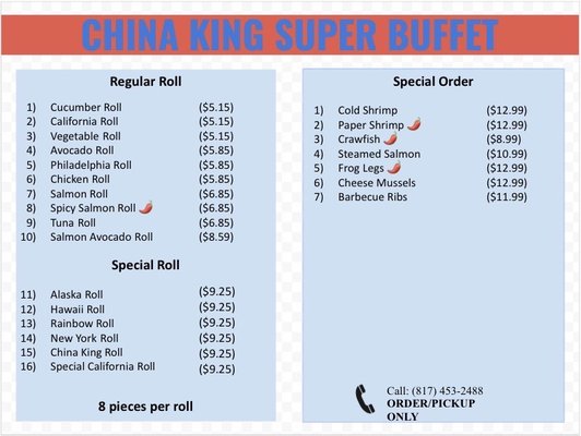 Menu photo 2 China King Super Buffet Arlington, TX Menu photo 2 China King Super Buffet Arlington, TX