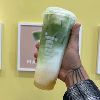 Junbi Matcha & Tea - Peach Matcha Latte - Bubble Tea Near Me - Livermore, California