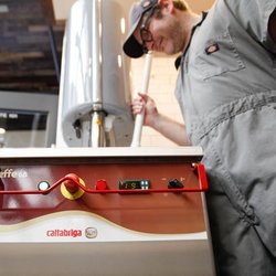 Sofie's Scoops Gelato - Chef Chris working with our Cattabriga effe gelato machine. We are the only shop to have one in Washington! Authentic and fun to watch.