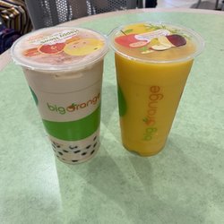 Big Orange - Bubble milk black tea and mango slush ($9.99 for both)